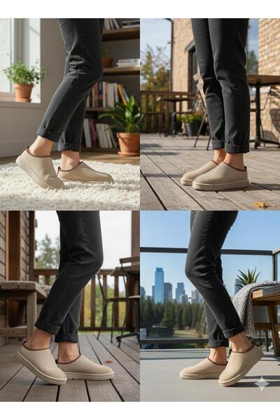 Bukond Women's Luxury Suede Fur-Lined Winter Slippers Shoes