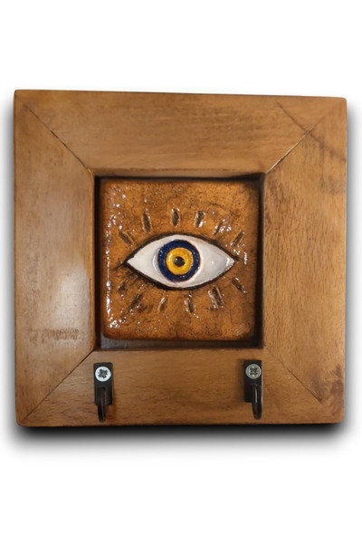 toprakanaart Toprakana Art Nazar Boncuğu Göz Seramik Anahtarlık Duvar Pano 14...