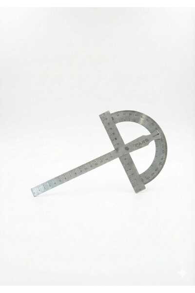 PARS CEPHE Pars Paslanmaz Çelik Döner Başlıklı Açı Ölçer İletki ve Cetvel (180 Derece)