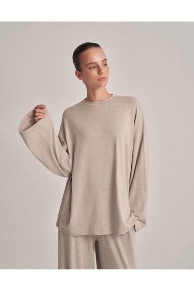 lessandromance RAHAT FORMLU BLUZ EKRU MELANJ