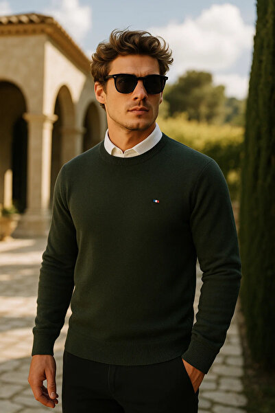 comstar Men's Premium Comfort Basic Khaki Long Sweater