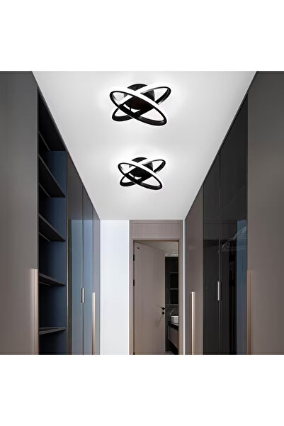 Elektroyou Dale Siyah Plafonyer Beyaz Ledli Avize