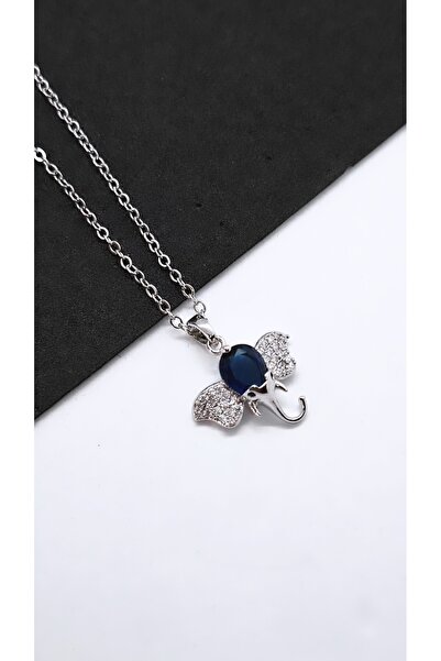 Serenity Steel Necklace with Elephant Figure