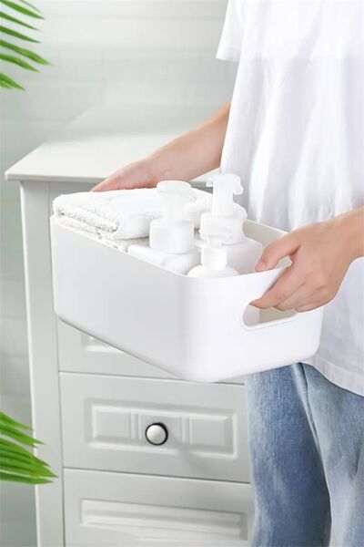 Bayev Sort 6 Pieces Bathroom Organizer White Color Plastic Multi-Purpose Bath...