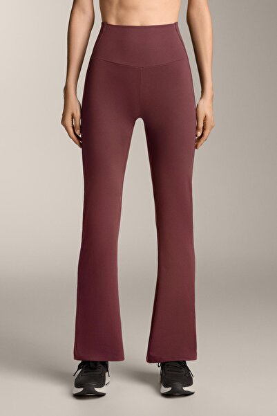 Oysho High-rise Comfortlux rib flare trousers