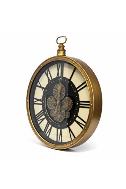 PELLE DESİGN Çarklı Duvar Saati 80cm Sessiz Çalışma