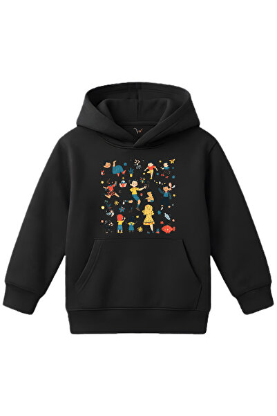 WİDİ Забавна детска илюстрирана блуза с качулка от 100% памук, с редовна крой...