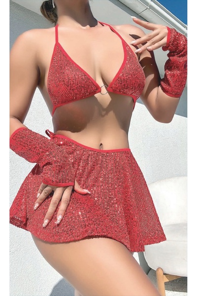 MODA YILDIZ Σετ Τριών Ασημί – Σετ Μίνι Φούστας Concept