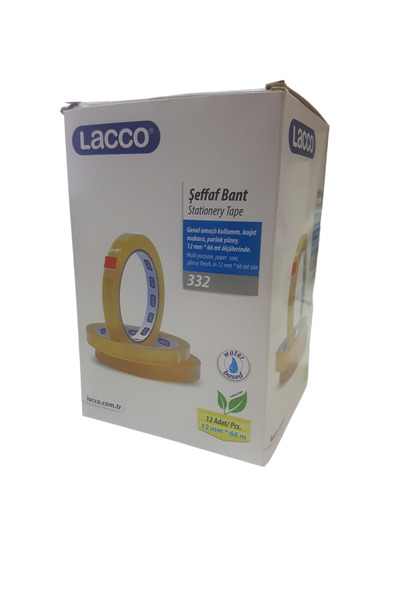 Lacco 332-LACCO 12X66 mm BANDĂ TRANSPARENTĂ 12BUC