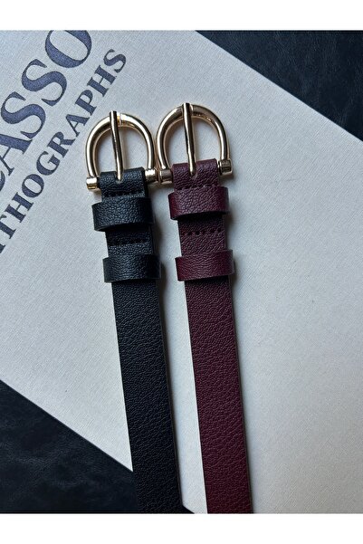 LİA KEMER 2-pack Jeer Half Moon Pattern Γυναικεία ζώνη με χρυσή πόρπη Ζώνη γι...