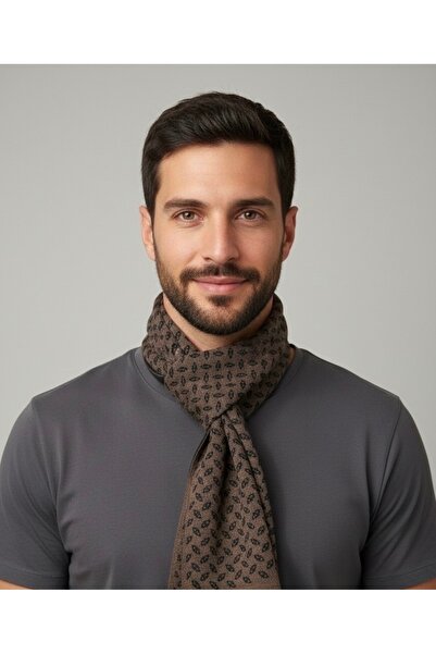 Şirin Giyim Aksesuar Чоловічий шарф з квітковим геометричним візерунком, що з...