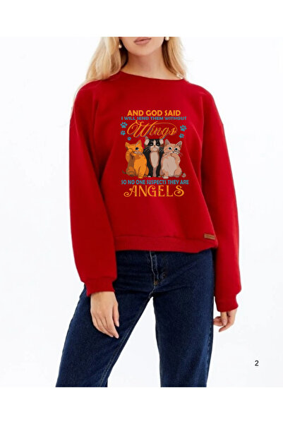 shi dumanlar giyim Унісекс Angels Коти з принтом Oversize Світшот з велосипед...