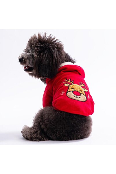Pawstar Rudolph Softhood Hoodie Velvet Hooded Dog Sweati Dog Outfit Cat Outfit