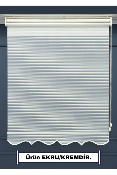 ESDEH Çift Mekanizmalı TÜL+STOR Güneşlik Perde - Çiftli Sistem - 2 Perde TEK ...