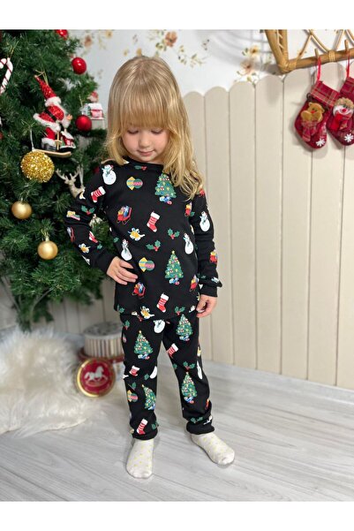 NOBLEKIDS New Year Themed Black Pajama Set – Children, Ages 3–8