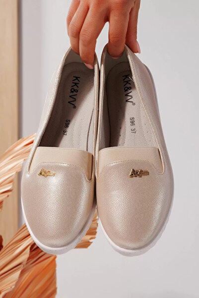 Zaira Γυναικείες μπεζ μπαλαρίνες από οικολογικό δέρμα Iris #21792 - 40