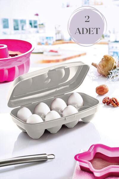 Okyanus Home 2 Pcs Egg Storage Container 8-Piece Mixed Color