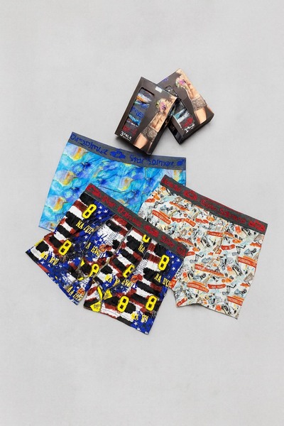 starsolmaz Men's Underwear Colorful Cotton 3-Piece Boxer