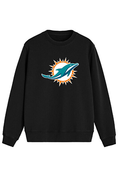 BA Sportswear Miami Amerikan Futbolu Siyah Regular Sweatshirt