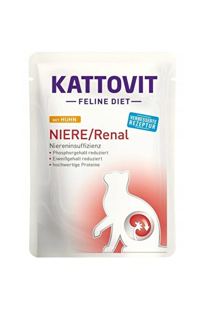KATTOVIT Hrană pentru pisici, Kattovit, pentru rinichi/pui 85 g