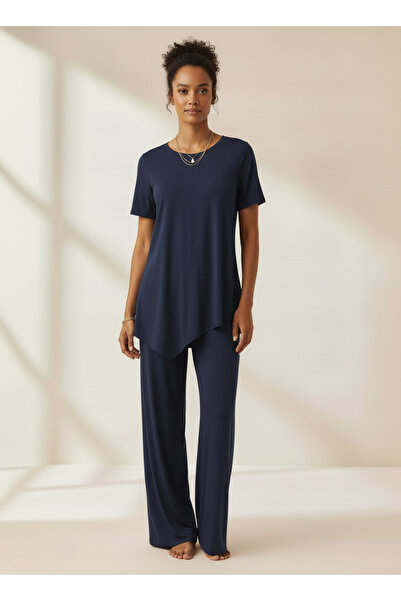 SARE ERKMEN Plus Size Combed Cotton Top and Bottom Set