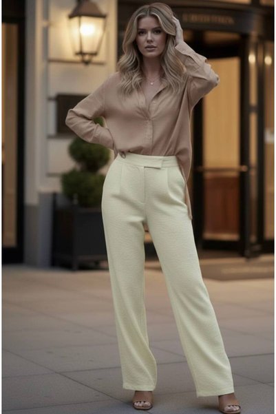 LWL High Waist Velcro Closure Palazzo Pants