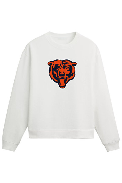 BA Sportswear سويت شيرت أبيض عادي من شيكاغو لكرة القدم الأمريكية