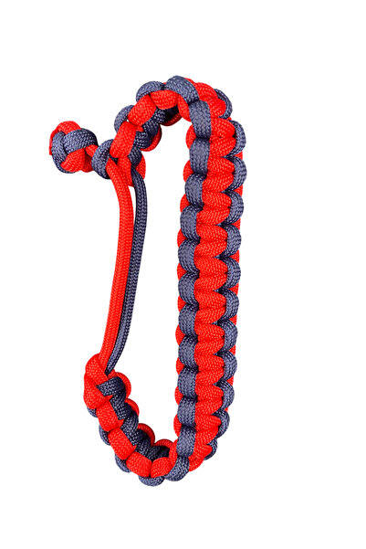 PARACORD سوار باللون الأزرق الداكن والأحمر