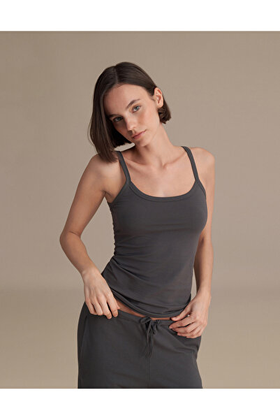 lessandromance FİT FORMLU ASKILI ATLET ANTRASIT MELANJ