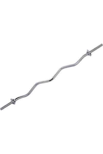 SKY LAND 1.2 Meter Curved Iron Bar - Solid Steel, Chrome Finish, Knurled Grip...