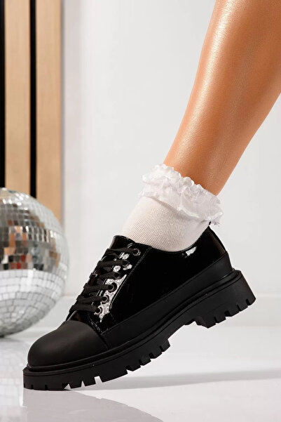 Zaira Pantofi casual dama negri din piele ecologica lacuita Sofia #21836 - 37