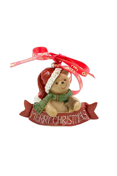 Ginza Christmas Kingdom Decoration, Classic, red Merry Christmas teddy bear pattern