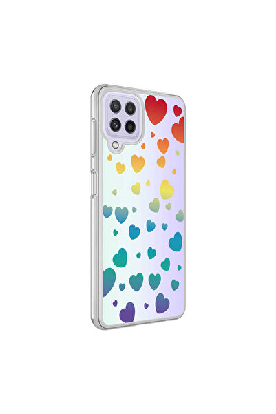 zore غطاء حماية لهاتف Galaxy M22 من MSRA بنمط M-Blue - تصميم قلب رقم 3