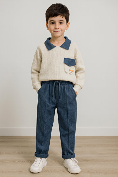 Universal Kot Detaylı Erkek Çocuk Alt Üst Takım