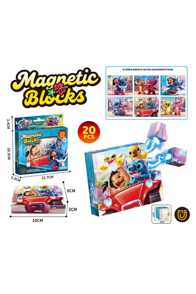 OEM Magnetic construction blocks, 20 pcs, Stitch-compatible, STEM educational, ABS plastic, 3+ yrs