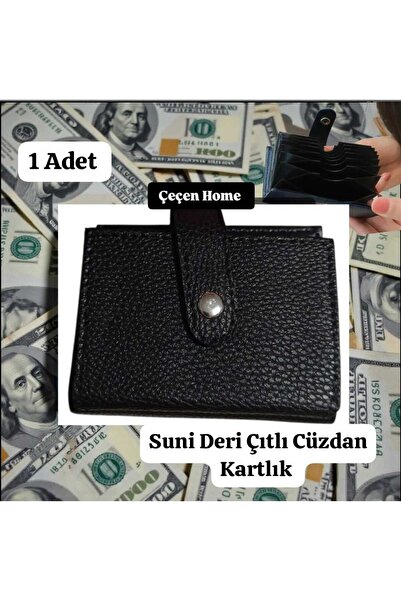 ÇEÇEN HOME Men's Wallet with Faux Leather Card Holder, Card Holder Snap Coin Wallet 10 cm