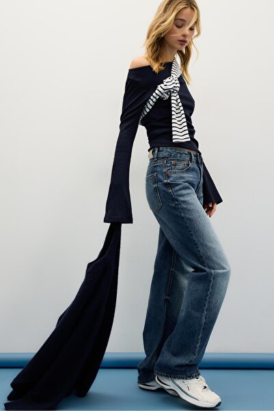 Stradivarius D92 straight fit geniş paça jean