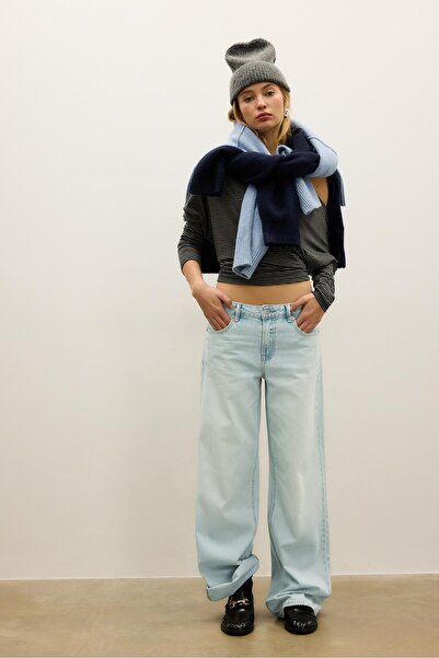 Stradivarius D91 düşük bel geniş paça jean