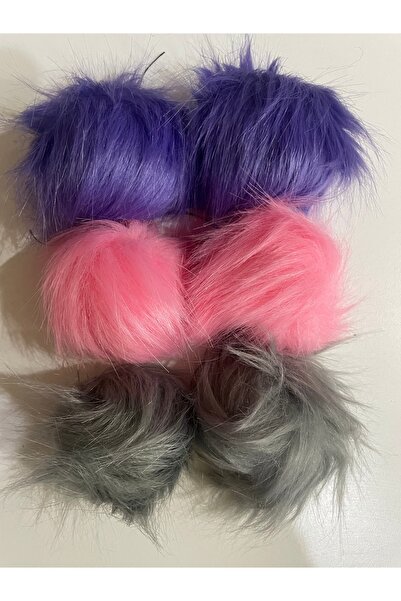 İpek Peluş Ponpon Atkı Bere Çanta El Işi Dekarasyon Aksesuar