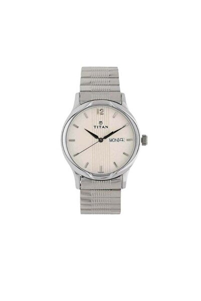 Titan Men’s Elegant Analog Watch 1580SM03 – Silver Dial, Stainless Steel Mesh...