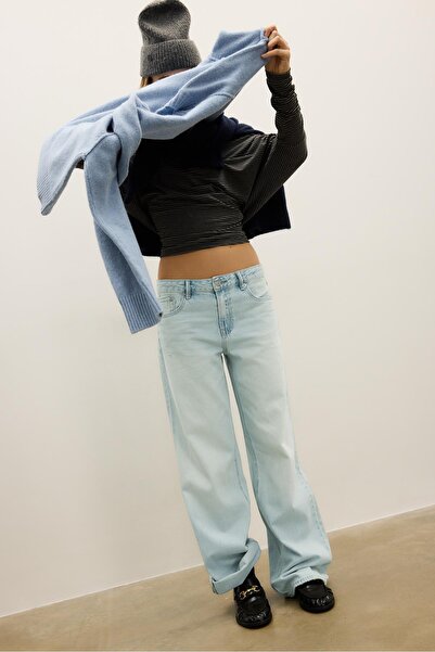 Stradivarius D91 düşük bel geniş paça jean
