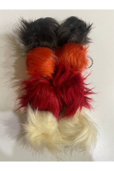 İpek Peluş Ponpon Atkı Bere Çanta El Işi Dekarasyon Aksesuar