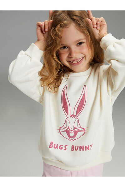 LC Waikiki Peak New Season Bugs Bunny Printed Girls' Sweatshirt and Leggings