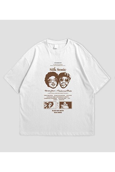 SVART WEAR تي شيرت سيلك سونيك مطبوع قصة فضفاضة للجنسين