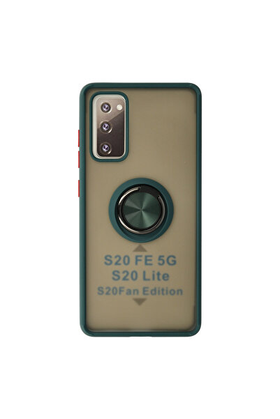 NewFace غطاء سيليكون مونتريال للهاتف سامسونج جالاكسي S20 FE مع حلقة - أخضر