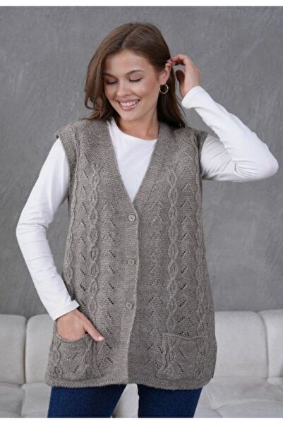 Nacar Triko Anne Örme Yelek