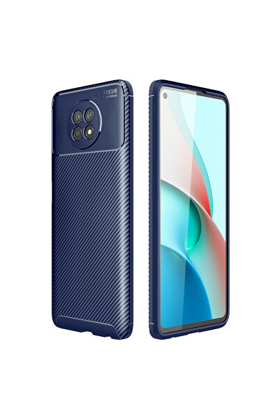 NewFace Xiaomi Redmi Note 9 5g Case Auto Focus Carbon Cover - Navy Blue