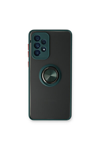 NewFace غطاء حماية سيليكون لهاتف سامسونج جالاكسي A53 5G مونتريال مع حلقة - أخضر