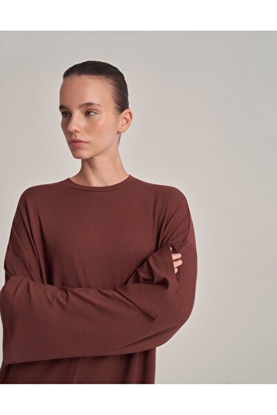 lessandromance Comfortable Style Blouse Chocolate Brown