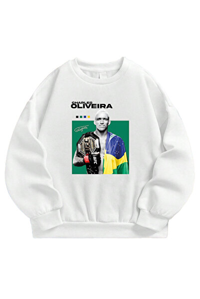 SVART WEAR سويت شيرت تشارلز أوليفيرا يو إف سي مطبوع قصة فضفاضة للجنسين